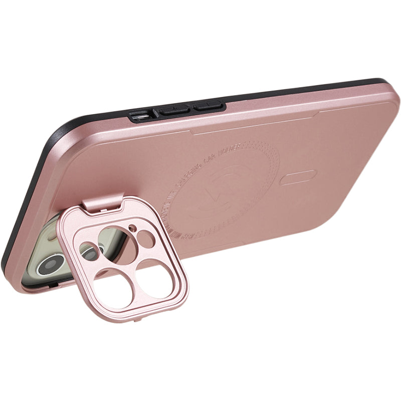 For iPhone 12 Pro Max 6.7 inch Lens Frame Kickstand Cover PC+TPU Drop-proof Phone Case Compatible with MagSafe For iPhone 12 Pro Max 6.7 inch Lens Frame Kickstand Cover PC+TPU Drop-proof Phone Case Compatible with MagSafe